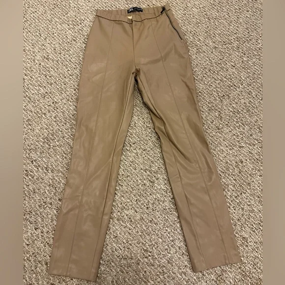 Split leg leather pants - Main Image